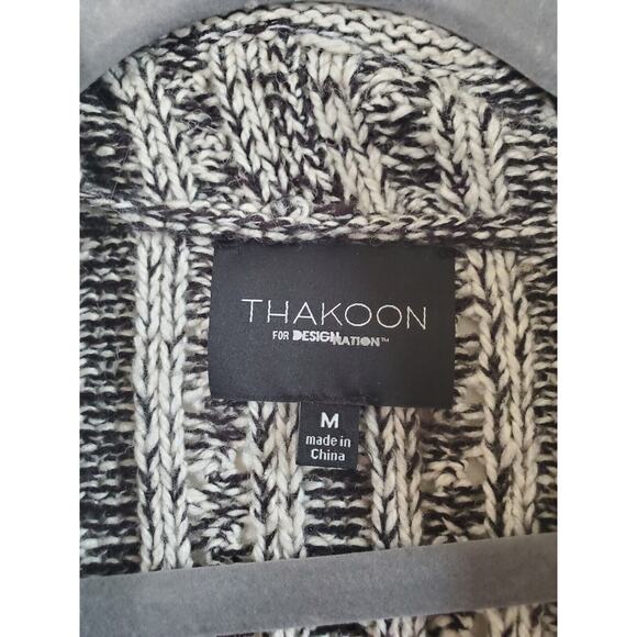 Thakoon Design Nation Gray Chunky Draped Wool Cardigan Sweater, Size Medium - Picture 2 of 11